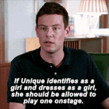 Glee Cory Monteith GIF - Glee Cory Monteith If Unique Identifies As A Girl GIFs