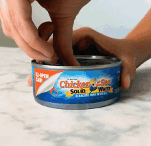 canned tuna open can chicken of the sea
