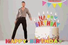happy birthday birthday dance birthday man dancing birthday cake