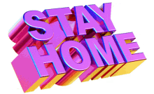 stay home text animated text