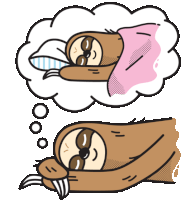 Sloth Dreaming Of Sleeping Sticker - Lethargic Bliss Sleeping Dreaming Stickers