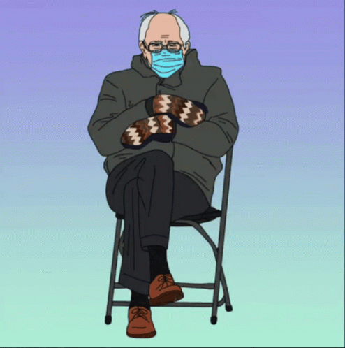 Mittens Sit's on ShelfDesk Inauguration Day Bernie Sanders Cartoon Bernie Sanders 3d Miniature Sitting in Chair
