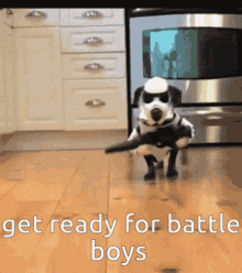 star wars get ready for battle boys running dog puppy