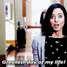 Parks And Rec April Ludgate GIF - Parks And Rec April Ludgate Greatest Day Of My Life GIFs