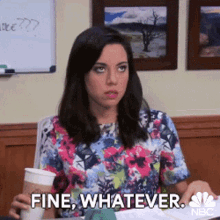 fine whatever aubrey plaza parks and rec sassy rolling eyes
