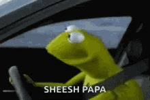 Sheesh Papa Kermit GIF - Sheesh Papa Kermit Drive GIFs