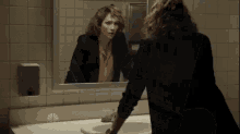 Shades Of Blue Talking Into Mirror GIF - Shades Of Blue GIFs