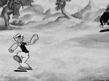 Popeye The Sailor - I Eats My Spinach GIF - Popeye Punch Beef GIFs