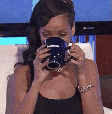 rihanna sipping relaxing tea oh
