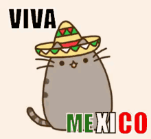 Pusheen Dice Que Viva Mexico GIF - Viva Mexico Orgulloso Gato GIFs