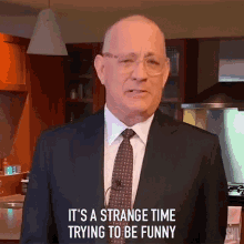Its A Strange Time Trying To Be Funny Tom Hanks GIF - Its A Strange Time Trying To Be Funny Tom Hanks Saturday Night Live GIFs