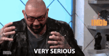 Very Serious Dave Bautista GIF - Very Serious Dave Bautista The Imdb Show GIFs
