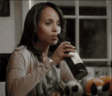Drink Up Olivia Pope GIF - Scandal Wine Drink GIFs