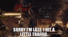 Bumblebee Sorry Im Late GIF - Bumblebee Sorry Im Late I Hit A Little Traffic GIFs