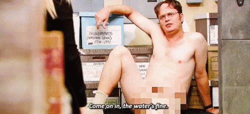 Come On In GIF - Naked Dwight The Office GIFs