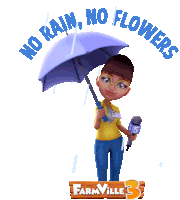Rain Flower Sticker - Rain Flower Weather Stickers