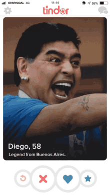 Nope Diego Maradona GIF - Nope Diego Maradona Swipe Left GIFs