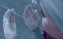snow frozen elsa hands palm