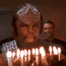 Blowing Candles Worf GIF - Blowing Candles Worf Star Trek GIFs