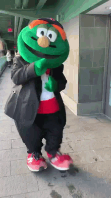 Boston Red Sox Wally The Green Monster GIF - Boston Red Sox Wally The Green Monster Walking GIFs