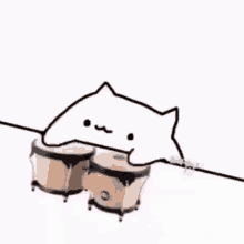 Bongo Cat Drum GIF - Bongo Cat Drum Playing Drum GIFs