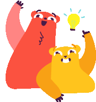Bears Popo And Lelo Have An Idea Sticker - Popo And Lelo Idea Bright Idea Stickers