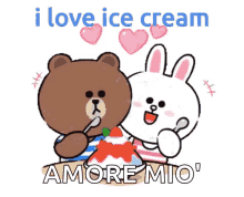 Ice Cream Cony And Brown GIF - Ice Cream Cony And Brown I Love Icecream GIFs