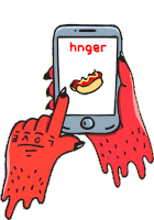 Hunger Scrolling Sticker - Hunger Scrolling Phone Screen Stickers