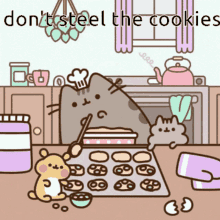 Pusheen Dont Steel The Cookies GIF - Pusheen Dont Steel The Cookies GIFs