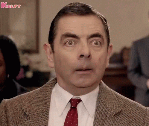 Shocked Mr Bean GIF.