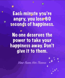 happiness divinity undenied each minute youre angry anger losing happiness