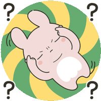 Pink Rabbit Sticker - Pink Rabbit Question Mark Stickers