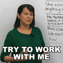 Try To Work With Me Rebecca GIF - Try To Work With Me Rebecca Engvid GIFs