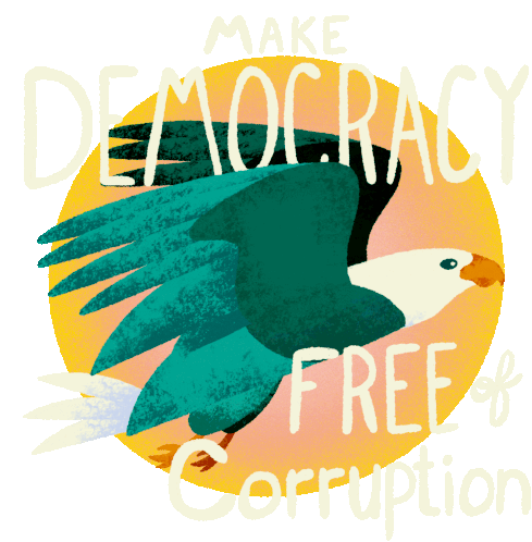 Make Democracy Free Of Corruption Eagle Sticker - Make Democracy Free Of Corruption Eagle Eagle Flying Stickers