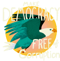 Make Democracy Free Of Corruption Eagle Sticker - Make Democracy Free Of Corruption Eagle Eagle Flying Stickers