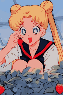 sailor moon strawberry picking