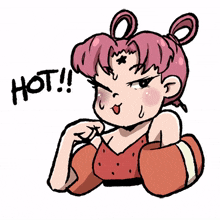 woman pink summer hot sweat