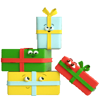 Wrapped Present Does A Happy Spin Sticker - Christmas Cheer Presents Gifts Stickers