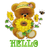 Credit To Belle On Glitter Graphics Hello Sticker - Credit To Belle On Glitter Graphics Hello Cute Teddy Bear Stickers