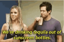 Sunblock GIF - Sunblock Sun Screen Drinking Tequila GIFs