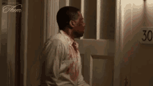 pushing the door henry emory them forcing the door to open banging the door