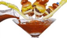 cheeseburger sliders bloody mary cocktail skewers