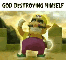 Wario Wario Destroying Himself GIF - Wario Wario Destroying Himself God Destroying Himself GIFs