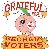 Grateful For Georgia Voters I Vote Sticker - Grateful For Georgia Voters I Vote Georgia Voters Stickers