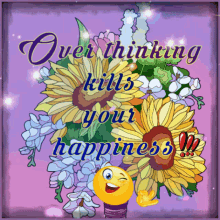 happiness pursuit of overthinking stop thinking flowers