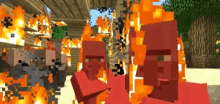 Minecraft Villager GIF - Minecraft Villager Fire GIFs