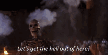 Skeleton Lets Get The Hell Out Of Here GIF - Skeleton Lets Get The Hell Out Of Here Exit GIFs