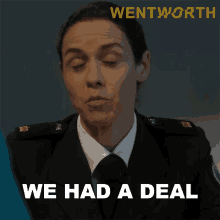 We Had A Deal Vera Bennett GIF - We Had A Deal Vera Bennett Wentworth GIFs