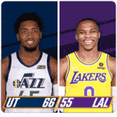 Utah Jazz (66) Vs. Los Angeles Lakers (55) Half-time Break GIF - Nba Basketball Nba 2021 GIFs
