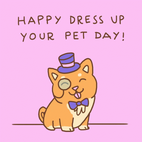 Dress Up Your Pet Day Yay GIF - Dress Up Your Pet Day Yay Fancy GIFs